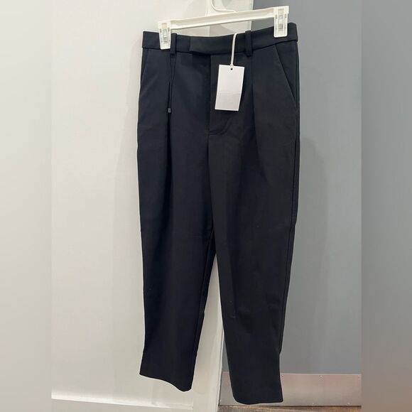 NWT Helsa Barrel Pants Black Wide Straight Leg Pleated size XS - Picture 3 of 7